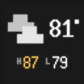 Panel screen: today's weather, 81 degrees with the day's high and low