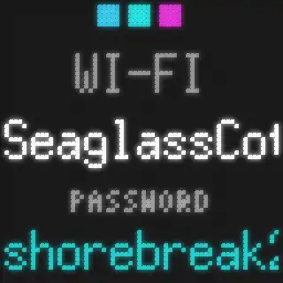 Panel screen: the wifi network name and password
